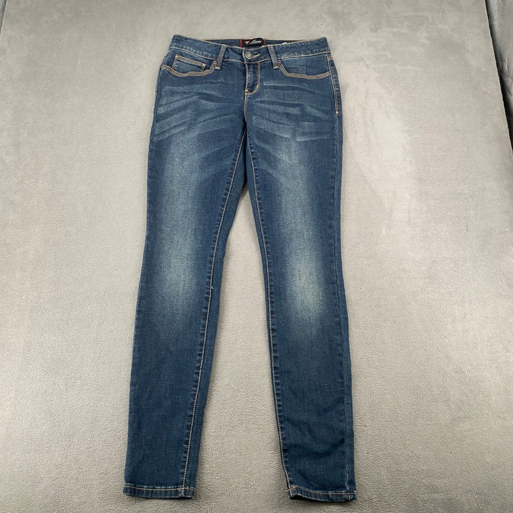 Guess Sienna Curvy Fit Medium Rise Skinny Jeans Blue Denim Size 28 QB1123D0JY0